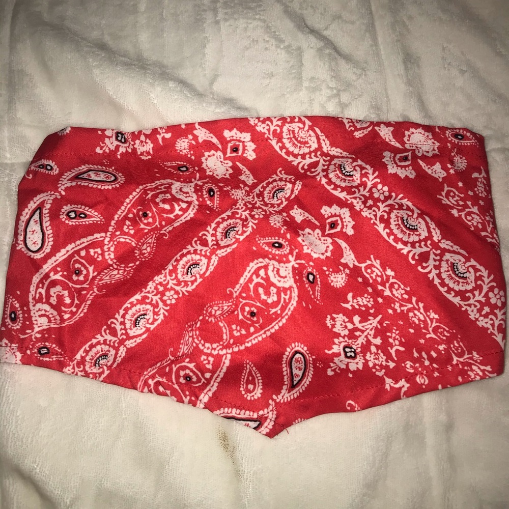 XS Bandana Print Red Crop Top